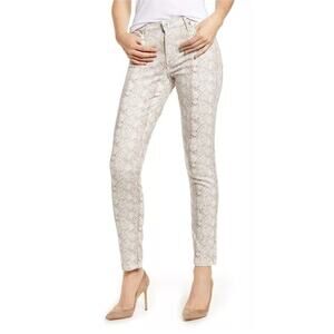 AG Adriano Goldschmied Prima Ankle Skinny Jeans Python Ivory Mauve NWT Size 31